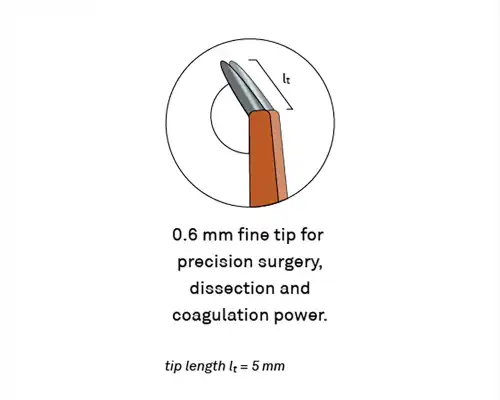 Bayonet Bipolar Forceps, Angled Up Tips - view 2