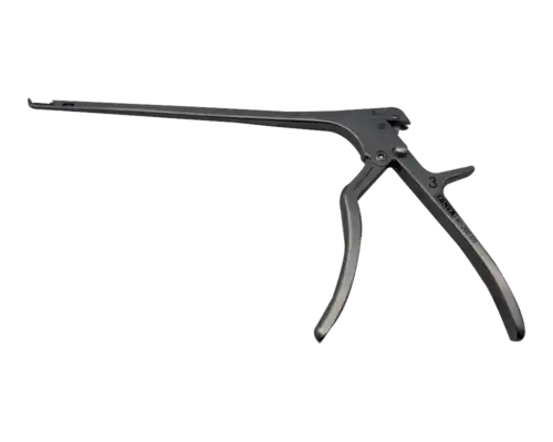 Ebner economy detachable Kerrison rongeur in satin stainless steel, 8 inch shaft, thin footplate, 3mm, part EBD-03