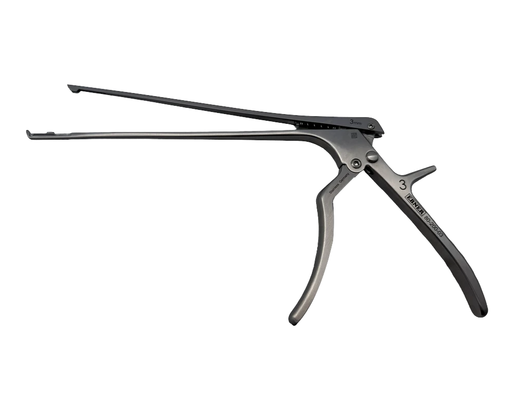 Ebner economy detachable Kerrison rongeur opened for cleaning, showing the separated shaft, part EBD-03