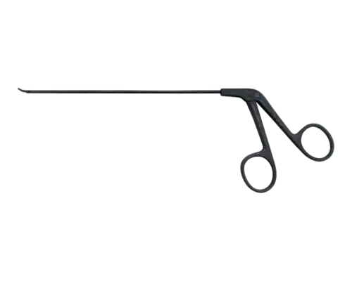 Wiggins MIS curved micro scissors with a 7mm blade and ring handles, black coated, part 90-120-35