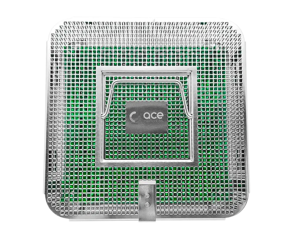Wiggins bipolar cable sterilization tray with lid and silicone mat