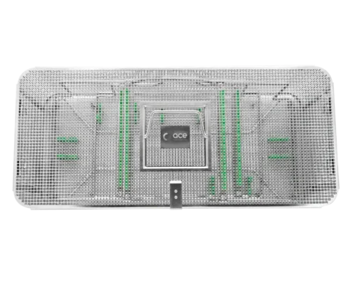 Wiggins fetoscopic instrument tray for fetal surgery, closed with lid