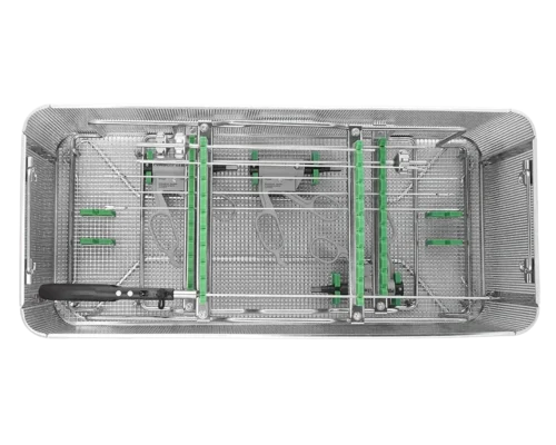 Wiggins fetoscopic instrument tray for fetal surgery, open view